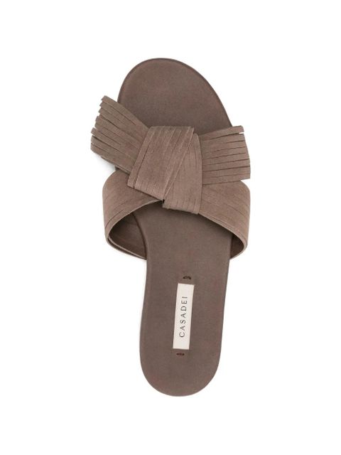 Casadei fringed knotted sandals - Brown