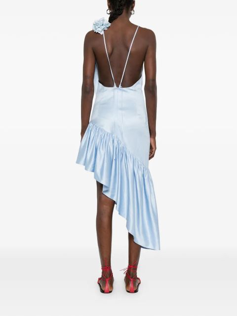 SANDRO Laurine ruffled floral midi dress - Blue
