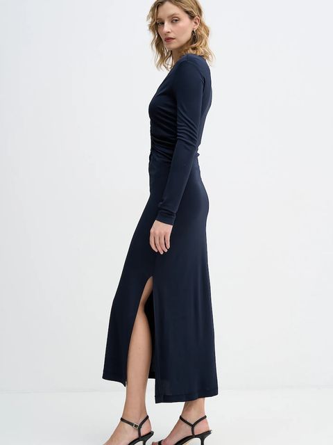 Sisley sukienka kolor granatowy maxi dopasowana 44HXLV07M - zdjęcie produktu nr 2