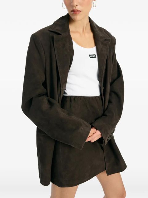 ROTATE BIRGER CHRISTENSEN suede blazer - Brown