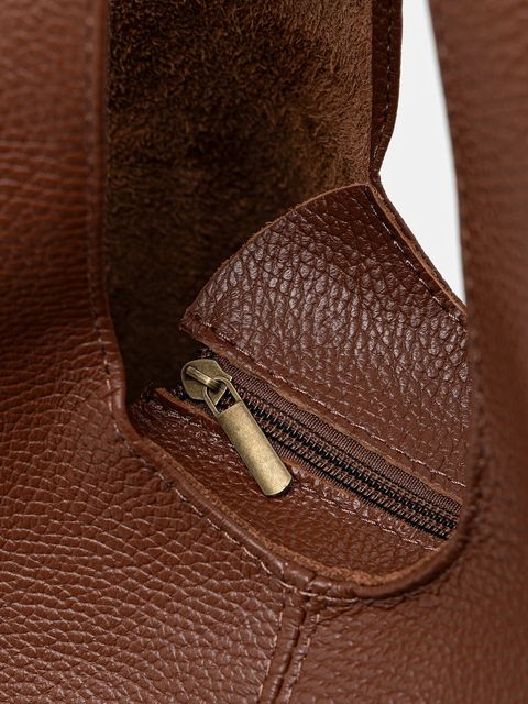 Answear.LAB torebka skórzana kolor brązowy