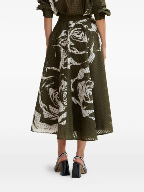 Essentiel Antwerp Jango floral-print skirt - Green