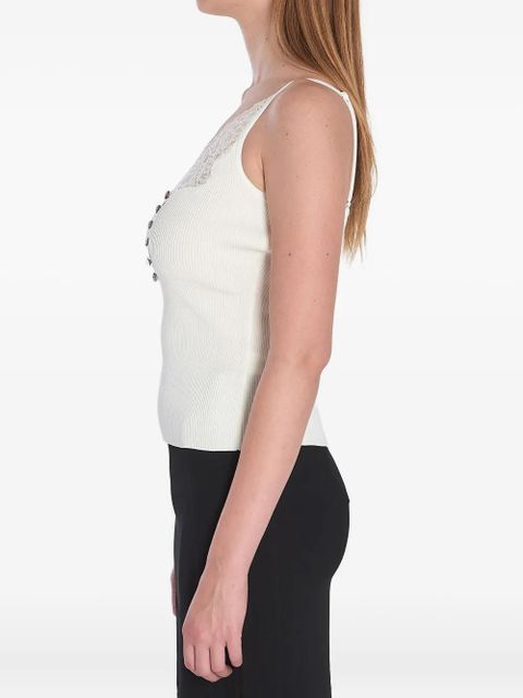 Self-Portrait v-neck tank top - White