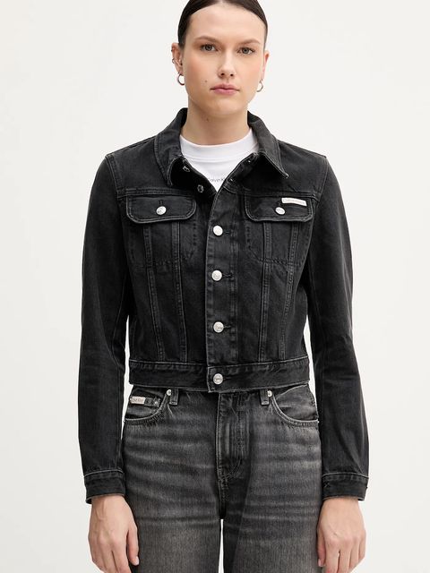 Calvin Klein Jeans kurtka jeansowa kolor czarny przejściowa LV047C658G - zdjęcie produktu nr 1