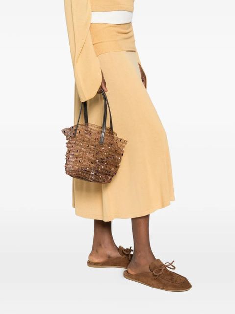 STAUD Jewel beaded tote bag - Brown - zdjęcie produktu nr 2