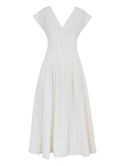 Simkhai Nina V-neck pleated midi dress - White - zdjęcie produktu nr 1