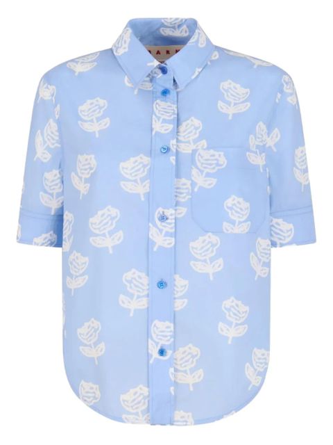 Marni Sprayed Roses-print shirt - Blue - zdjęcie produktu nr 1