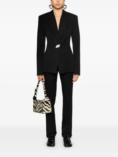 The Attico single-breasted virgin-wool blazer - Black