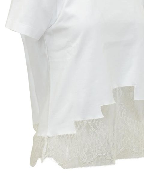 Ferragamo lace-detail T-shirt - White