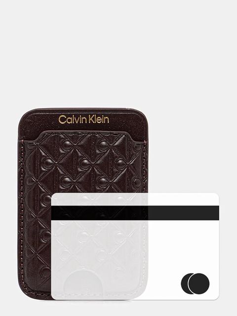 Calvin Klein etui na karty skórzane kolor bordowy LV04F1100G