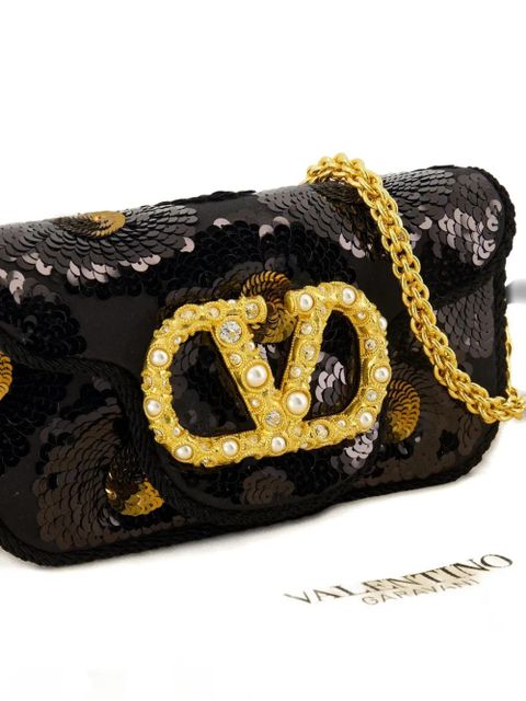 Valentino Garavani Locò sequinned shoulder bag - Black