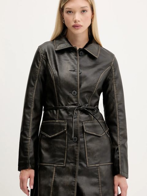 Desigual płaszcz LILLY kolor brązowy 25WWEW33