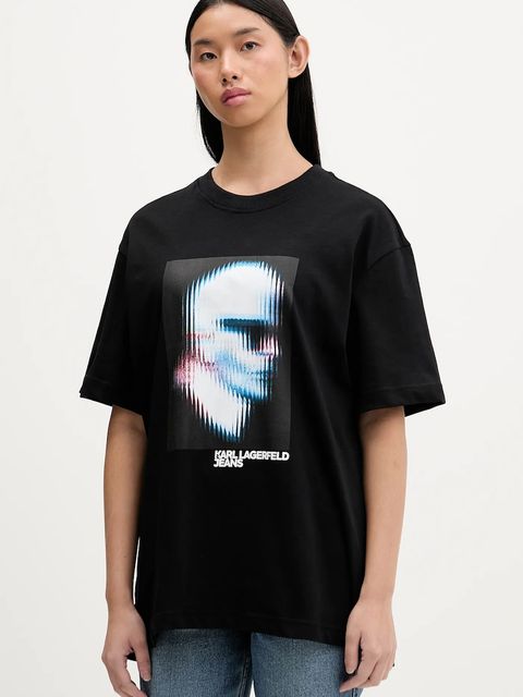 Karl Lagerfeld Jeans t-shirt bawełniany damski kolor czarny B1W17061 - zdjęcie produktu nr 1