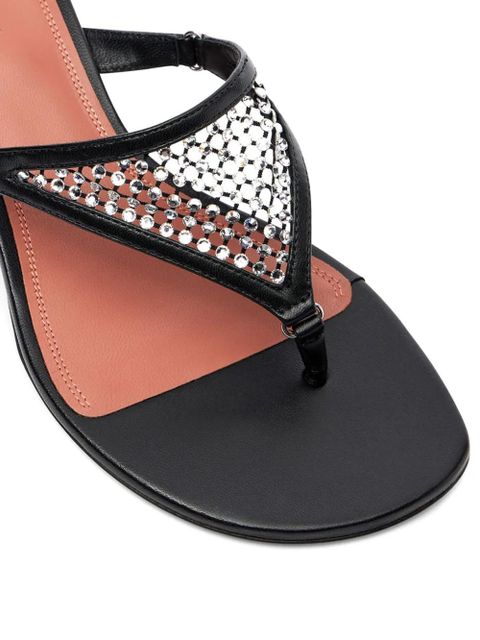 Amina Muaddi 45mm Cameron embellished heeled sandals - Black - zdjęcie produktu nr 2