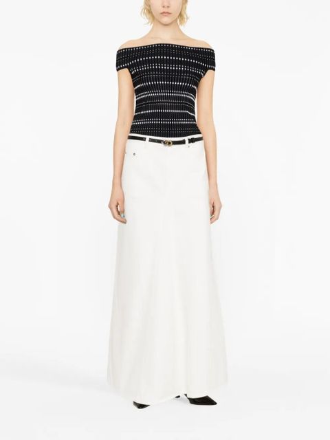 Alexander McQueen open-knit off-shoulder top - Black - zdjęcie produktu nr 2