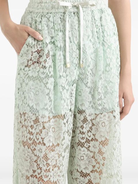 Dolce & Gabbana floral lace palazzo pants - Green