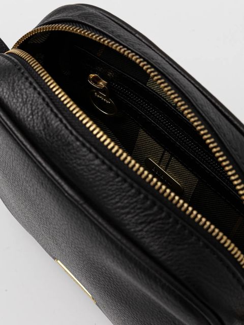 Barbour torebka skórzana kolor czarny LBA0492