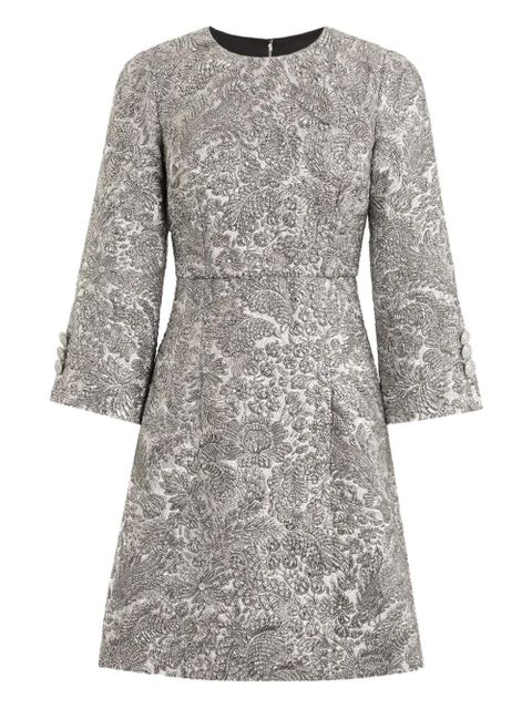 Dolce & Gabbana floral-jacquard lamé mini dress - Silver - zdjęcie produktu nr 1