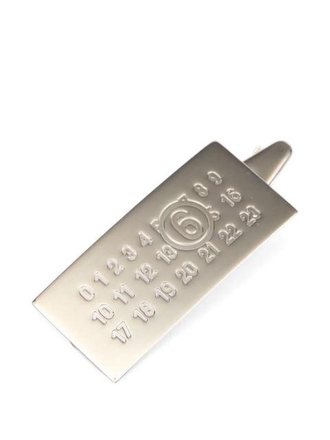 MM6 Maison Margiela Numbers-engraved hairclip - Silver - zdjęcie produktu nr 1