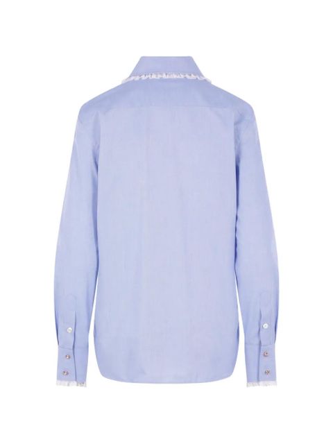 Valentino Garavani lace-detail shirt - Blue - zdjęcie produktu nr 2