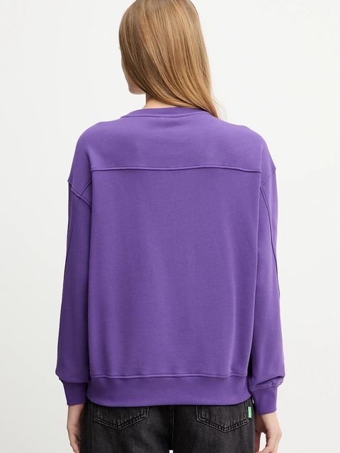 Pinko bluza bawełniana damska kolor fioletowy z aplikacją 100534 A2RO