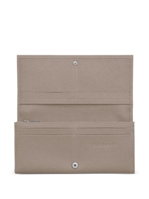 Longchamp Roseau foldover leather wallet - Grey