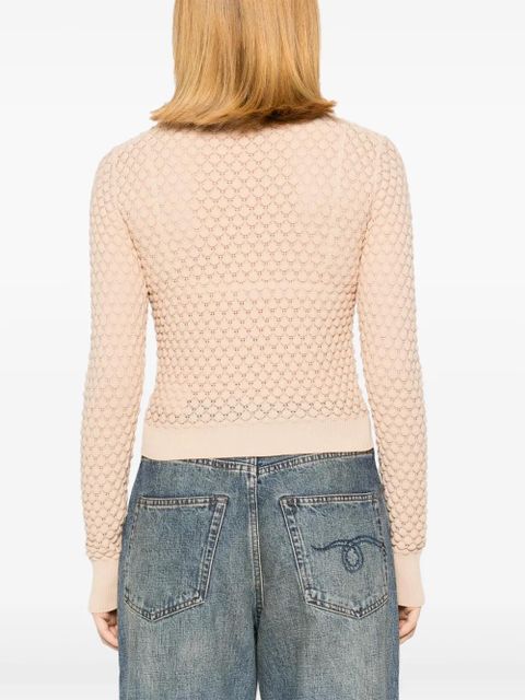 Chloé cropped pointelle-knit cardigan - Neutrals