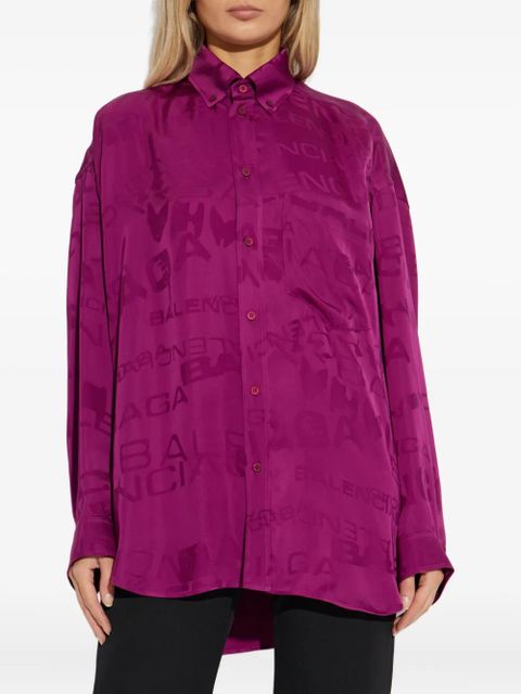 Balenciaga logo-pattern shirt - Pink