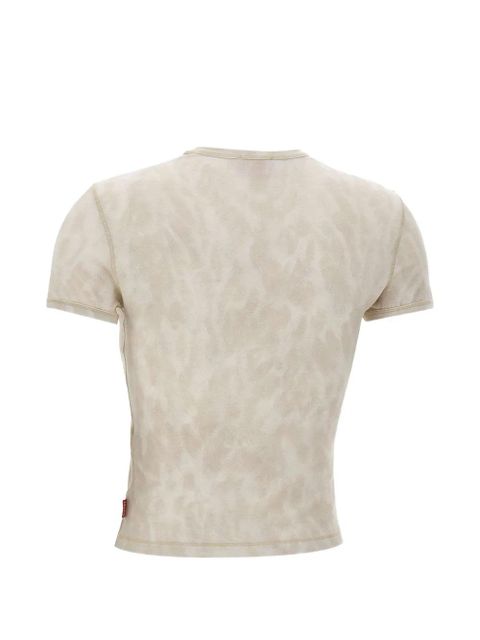Diesel faux-fur effect cropped T-shirt - Neutrals