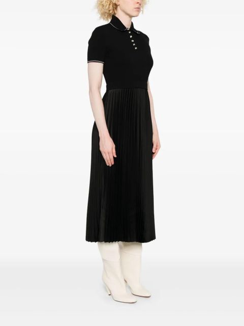 Maje pleated polo dress - Black