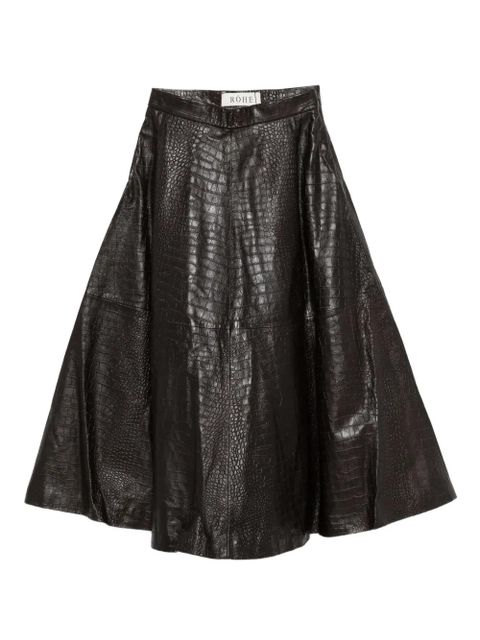 Róhe leather A-line skirt - Brown