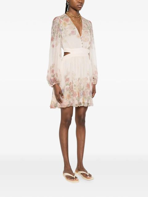 TWINSET floral-print cutout midi dress - Neutrals