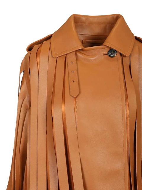 LOEWE fringed leather jacket - Orange