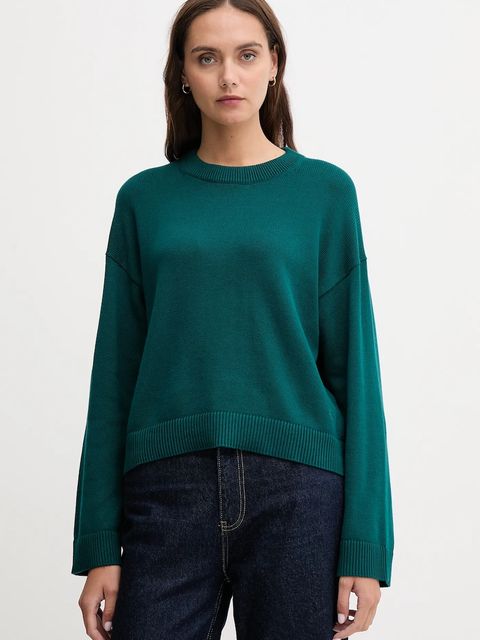 Calvin Klein Jeans sweter bawełniany damski kolor turkusowy lekki LV047D305G - zdjęcie produktu nr 1