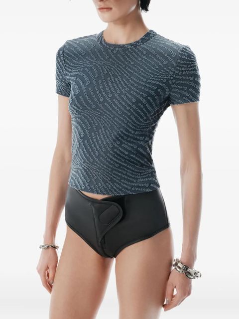 Alexander Wang logo-embossed short-sleeve top - Blue