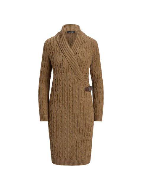 Lauren Ralph Lauren cable-knit wrap dress - Neutrals - zdjęcie produktu nr 1