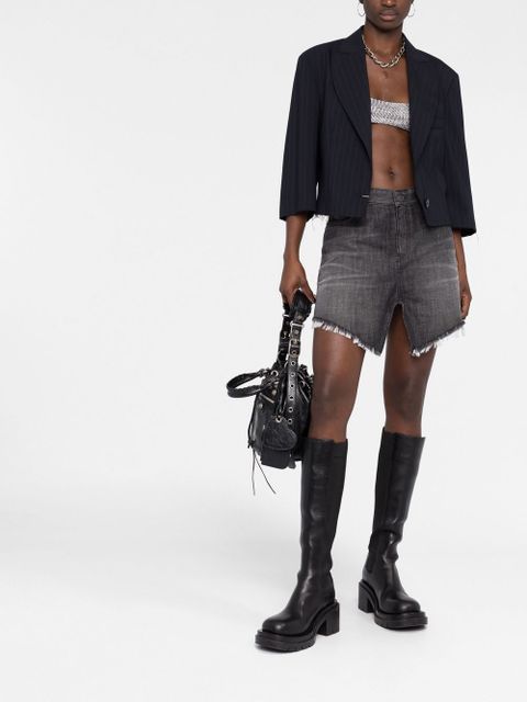 Balenciaga Cut-up denim mini skirt - Black