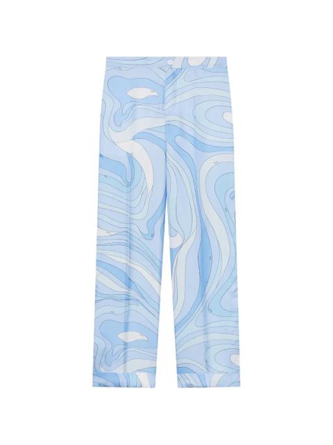 PUCCI Marmo-print silk pants - Blue - zdjęcie produktu nr 1
