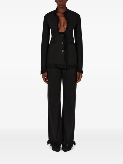 Ferragamo fringed straight-leg jeans - Black - zdjęcie produktu nr 2