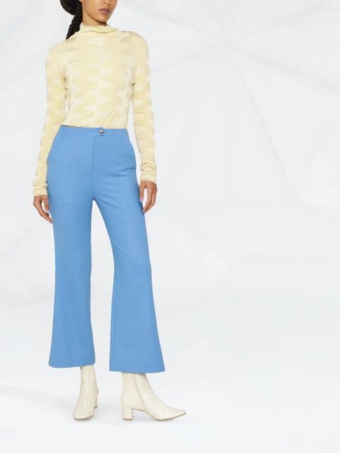 Nanushka cropped kick flare trousers - Blue