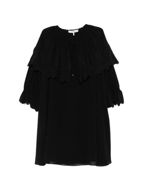 Chloé embroidered scalloped-edge dress - Black - zdjęcie produktu nr 1