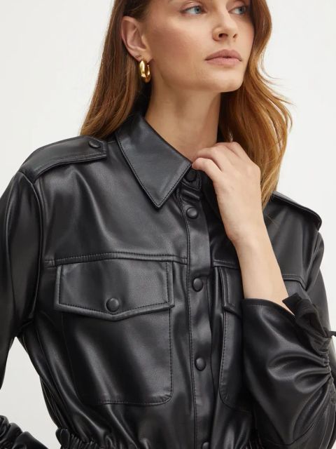 Silvian Heach koszula GEMMAN damska kolor czarny regular z kołnierzykiem klasycznym GPA24215CA