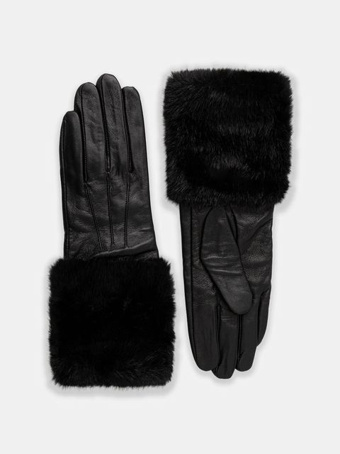 Answear.LAB rękawiczki skórzane damskie kolor czarny - zdjęcie produktu nr 1