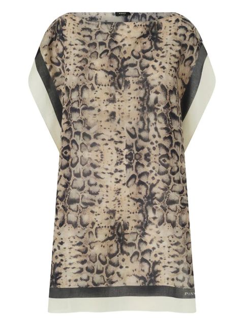 PINKO snake-print draped T-shirt - Neutrals - zdjęcie produktu nr 1
