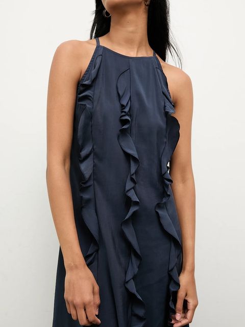 Answear.LAB sukienka kolor granatowy maxi prosta