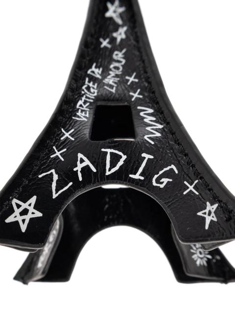Zadig&Voltaire eiffel tower leather keyring - Black