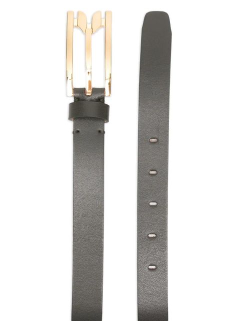 Victoria Beckham logo-buckle leather belt - Green