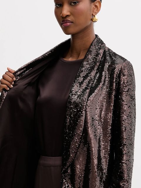 Silvian Heach marynarka WERTON kolor brązowy niezapinana GPA25483GC