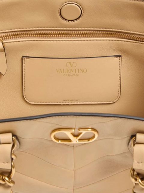 Valentino Garavani Laseine leather shoulder bag - Neutrals