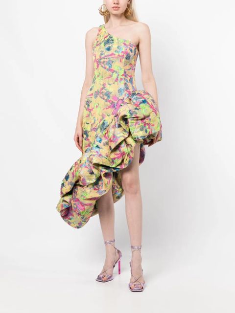 Cult Gaia Helena ruffle-detail asymmetric dress - Yellow - zdjęcie produktu nr 2